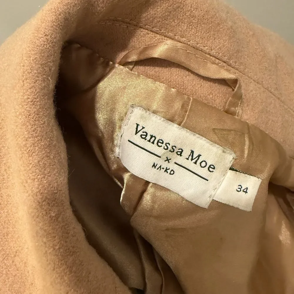 Vanessa Moe X Na - KD Camel Long Coat with Single-Button Front